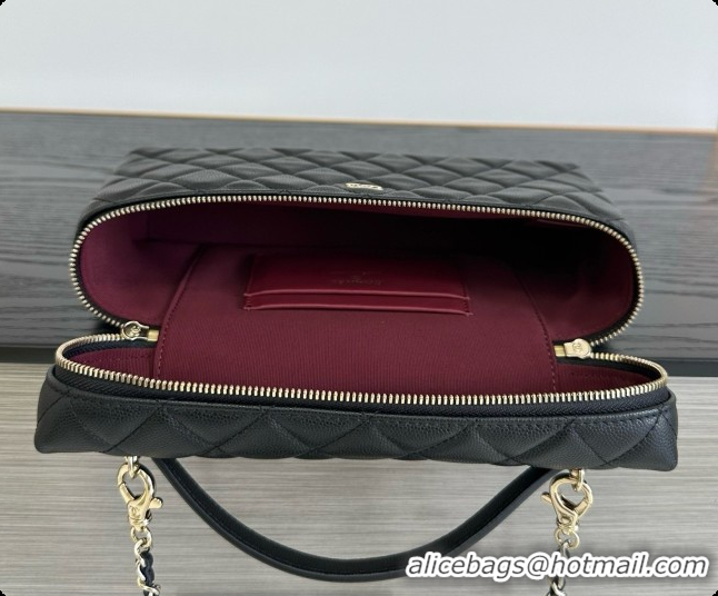 Grade Quality Chanel Vanity with Chain in Quilted Grained Calfskin CH100807 Black 2026