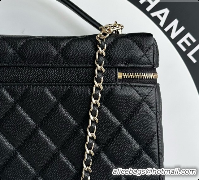 Grade Quality Chanel Vanity with Chain in Quilted Grained Calfskin CH100807 Black 2026