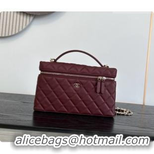 Original Cheap Chanel Vanity with Chain in Quilted Grained Calfskin CH100808 Burgundy 2026