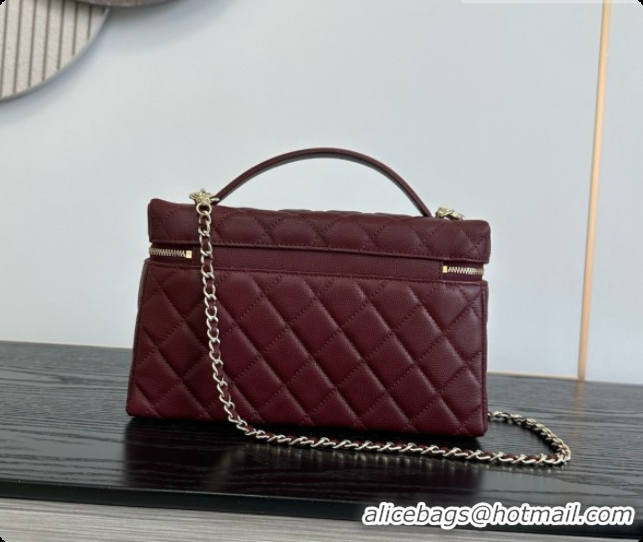 Original Cheap Chanel Vanity with Chain in Quilted Grained Calfskin CH100808 Burgundy 2026
