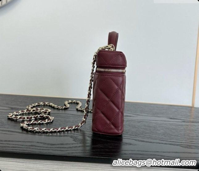 Original Cheap Chanel Vanity with Chain in Quilted Grained Calfskin CH100808 Burgundy 2026