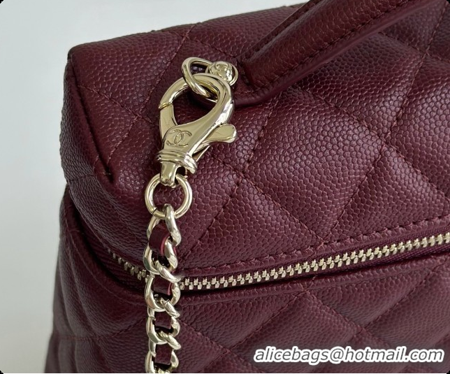 Original Cheap Chanel Vanity with Chain in Quilted Grained Calfskin CH100808 Burgundy 2026