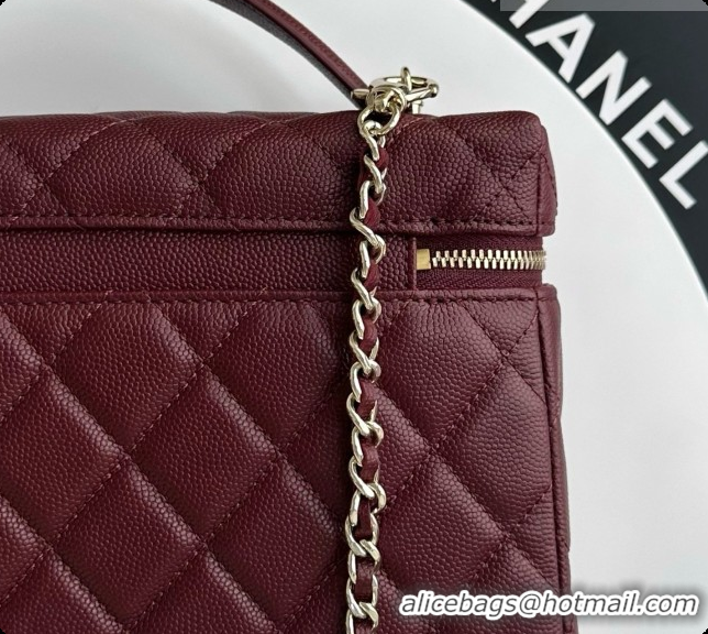 Original Cheap Chanel Vanity with Chain in Quilted Grained Calfskin CH100808 Burgundy 2026