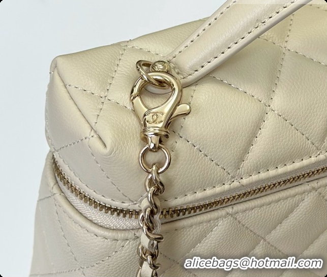 Best Price Chanel Vanity with Chain in Quilted Grained Calfskin CH100809 Beige 2026