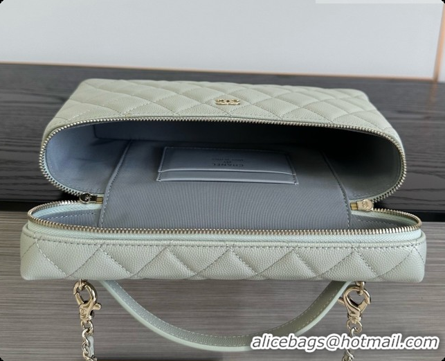 Most Popular Chanel Vanity with Chain in Quilted Grained Calfskin CH100810 Grey 2026