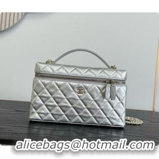 Good Quality Chanel Vanity with Chain in Quilted Grained Calfskin CH100811 Silver 2026 
