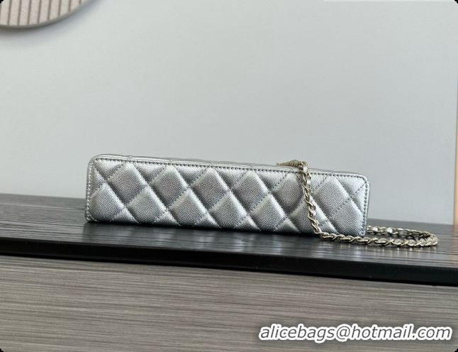 Good Quality Chanel Vanity with Chain in Quilted Grained Calfskin CH100811 Silver 2026 