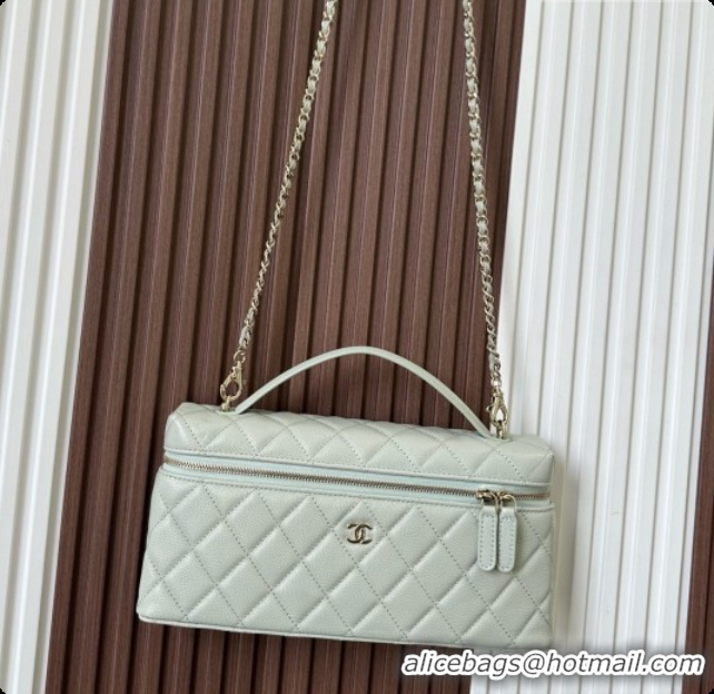 Purchase Chanel Vanity with Chain in Quilted Grained Calfskin CH100801 Grey 2026 