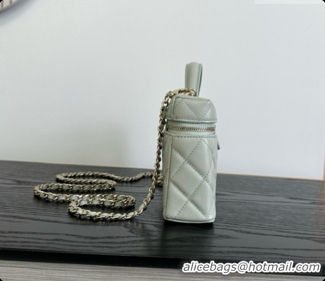 Purchase Chanel Vanity with Chain in Quilted Grained Calfskin CH100801 Grey 2026 