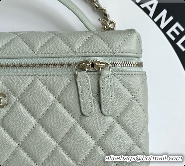 Purchase Chanel Vanity with Chain in Quilted Grained Calfskin CH100801 Grey 2026 