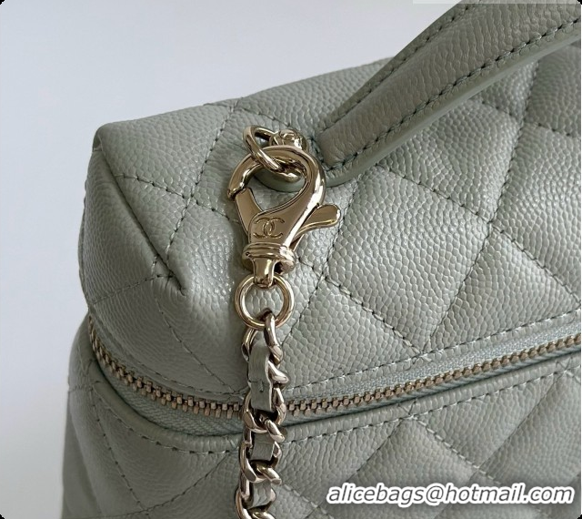Purchase Chanel Vanity with Chain in Quilted Grained Calfskin CH100801 Grey 2026 