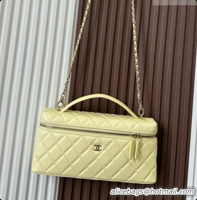 Chanel Vanity with Chain in Quilted Grained Calfskin CH100802 Yellow 2026