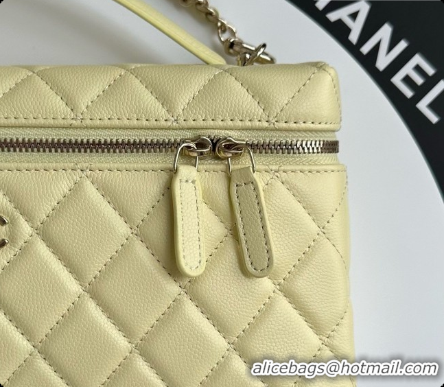 Chanel Vanity with Chain in Quilted Grained Calfskin CH100802 Yellow 2026
