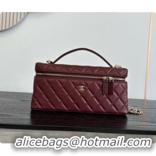Luxurious Chanel Vanity with Chain in Quilted Grained Calfskin CH100805 Burgundy 2026