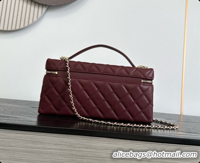 Luxurious Chanel Vanity with Chain in Quilted Grained Calfskin CH100805 Burgundy 2026