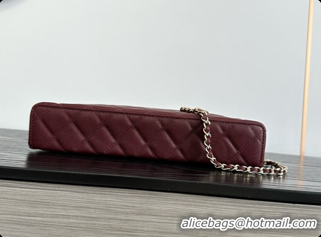 Luxurious Chanel Vanity with Chain in Quilted Grained Calfskin CH100805 Burgundy 2026