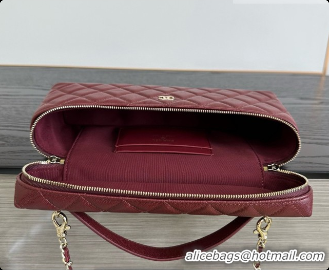 Luxurious Chanel Vanity with Chain in Quilted Grained Calfskin CH100805 Burgundy 2026