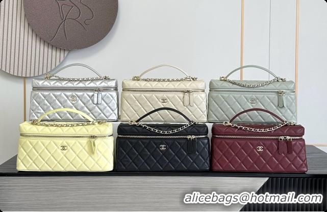 Luxurious Chanel Vanity with Chain in Quilted Grained Calfskin CH100805 Burgundy 2026