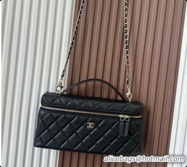 Best Product Chanel Vanity with Chain in Quilted Grained Calfskin CH100806 Black 2026 