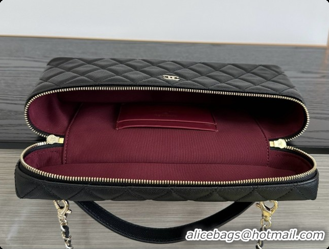 Best Product Chanel Vanity with Chain in Quilted Grained Calfskin CH100806 Black 2026 