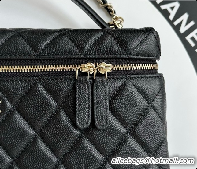 Best Product Chanel Vanity with Chain in Quilted Grained Calfskin CH100806 Black 2026 