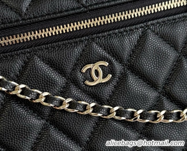 Best Product Chanel Vanity with Chain in Quilted Grained Calfskin CH100806 Black 2026 