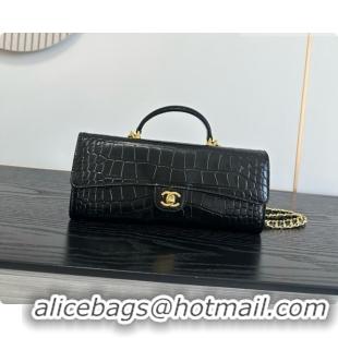 Top Grade Chanel Clutch with Chain in Crocodile Pattern Calfskin AP5280 Black 2026