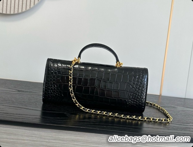 Top Grade Chanel Clutch with Chain in Crocodile Pattern Calfskin AP5280 Black 2026