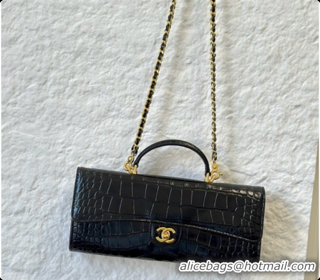 Top Grade Chanel Clutch with Chain in Crocodile Pattern Calfskin AP5280 Black 2026