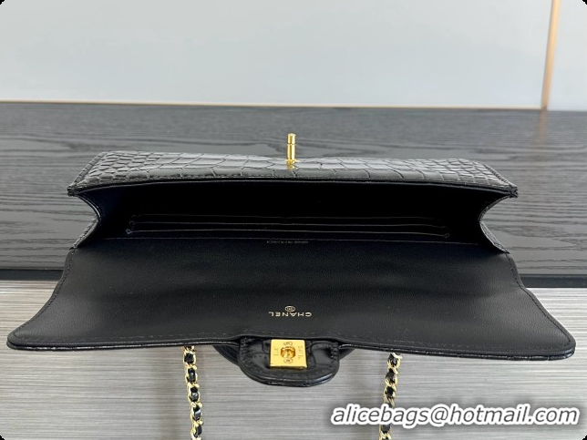 Top Grade Chanel Clutch with Chain in Crocodile Pattern Calfskin AP5280 Black 2026