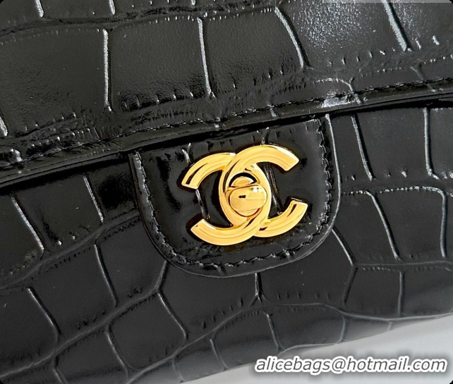 Top Grade Chanel Clutch with Chain in Crocodile Pattern Calfskin AP5280 Black 2026