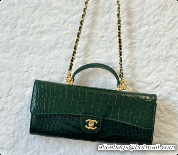 Best Price Chanel Clutch with Chain in Crocodile Pattern Calfskin AP5280 Green 2026