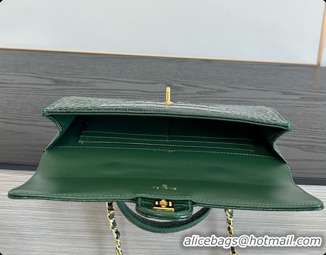 Best Price Chanel Clutch with Chain in Crocodile Pattern Calfskin AP5280 Green 2026