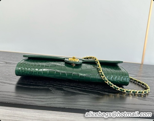 Best Price Chanel Clutch with Chain in Crocodile Pattern Calfskin AP5280 Green 2026