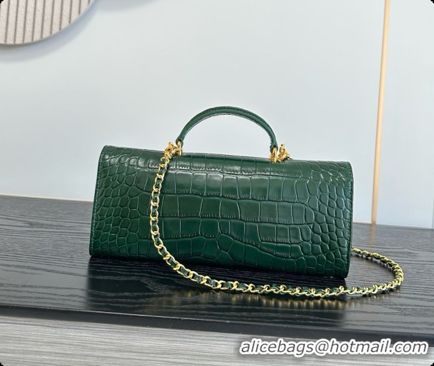Best Price Chanel Clutch with Chain in Crocodile Pattern Calfskin AP5280 Green 2026