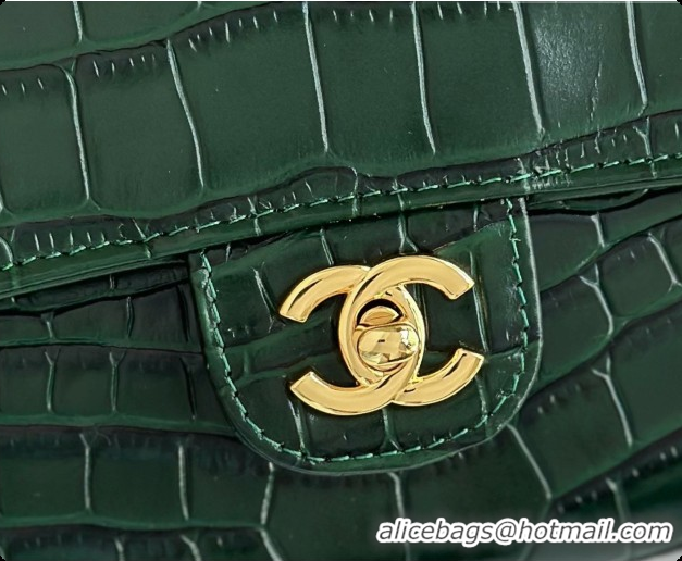 Best Price Chanel Clutch with Chain in Crocodile Pattern Calfskin AP5280 Green 2026