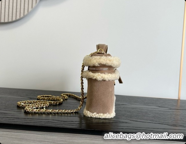 Pretty Style Chanel Vanity with Chain in Suede and Wool CH100872 Beige 2026