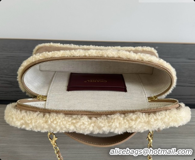 Pretty Style Chanel Vanity with Chain in Suede and Wool CH100872 Beige 2026