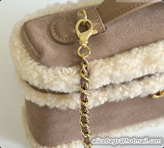 Pretty Style Chanel Vanity with Chain in Suede and Wool CH100872 Beige 2026