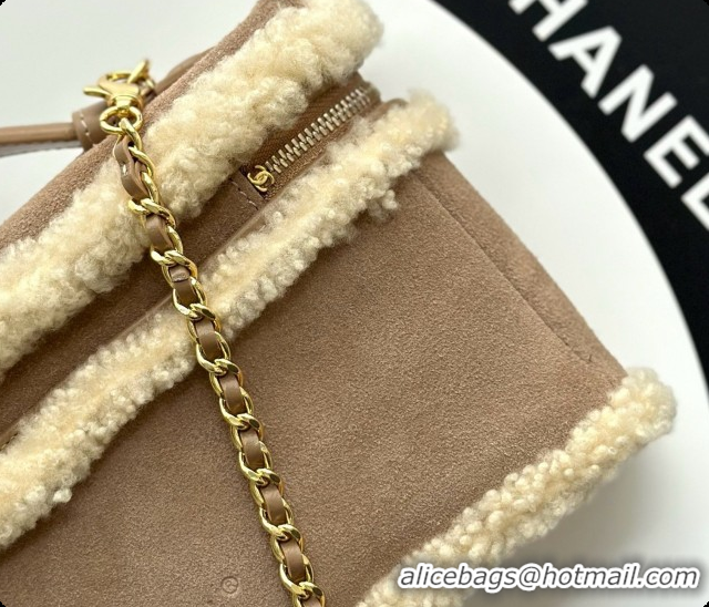 Pretty Style Chanel Vanity with Chain in Suede and Wool CH100872 Beige 2026