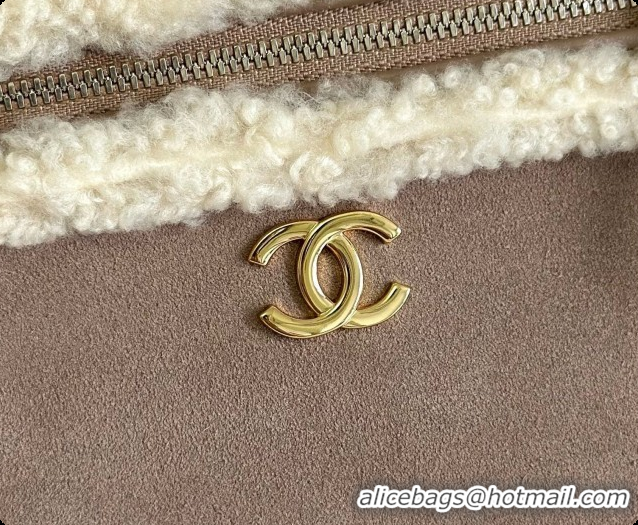 Pretty Style Chanel Vanity with Chain in Suede and Wool CH100872 Beige 2026