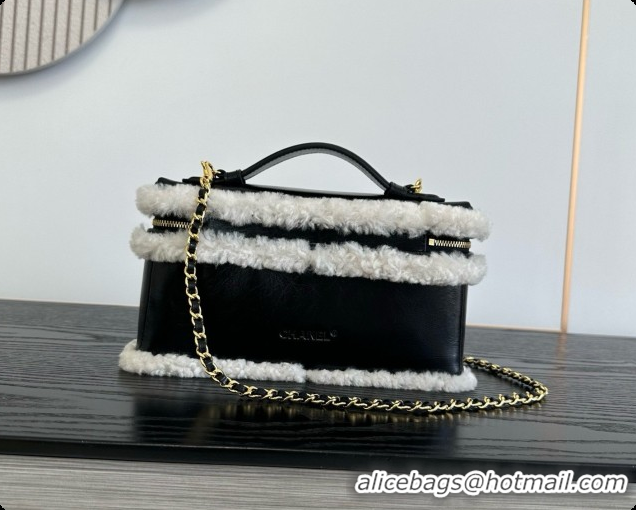 Purchase Chanel Vanity with Chain in Calfskin and Wool CH100871 Black 2026