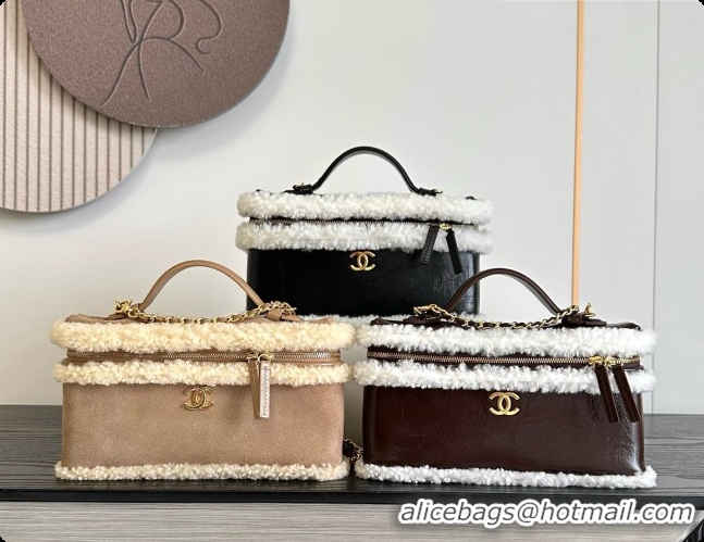 Purchase Chanel Vanity with Chain in Calfskin and Wool CH100871 Black 2026