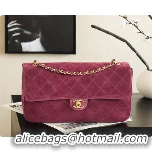 Good Quality Chanel Suede Calfskin Small Maxi Flap Bag AS6281 Rose Purple 2026