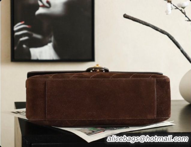 Grade Quality Chanel Suede Calfskin Small Maxi Flap Bag AS6281 Coffee Brown 2026