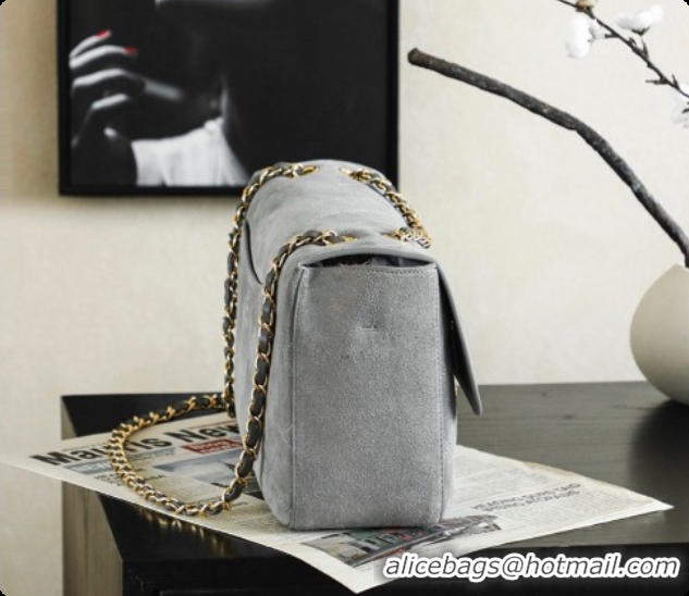 Luxury Cheap Chanel Suede Calfskin Small Maxi Flap Bag AS6281 Grey 2026