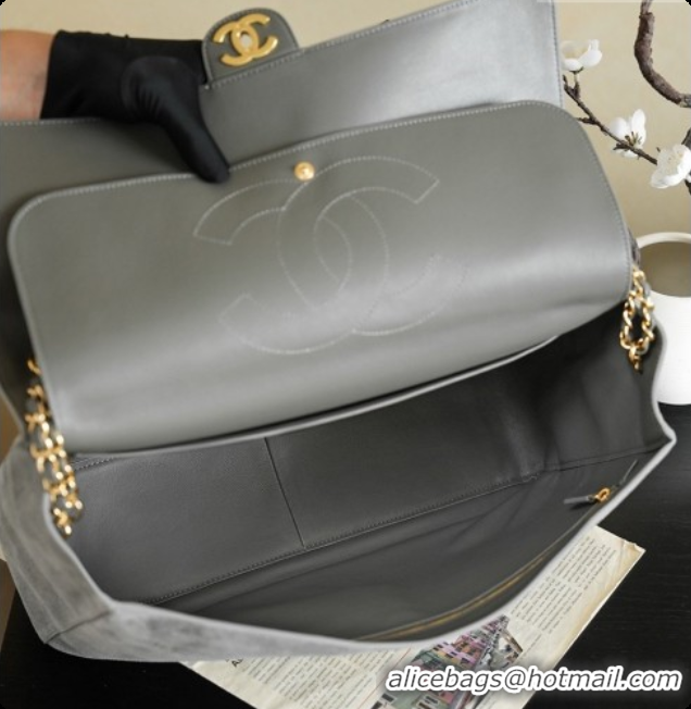 Luxury Cheap Chanel Suede Calfskin Small Maxi Flap Bag AS6281 Grey 2026