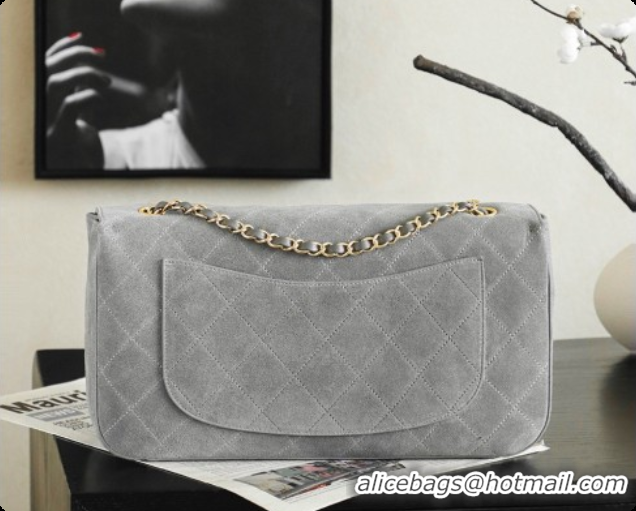 Luxury Cheap Chanel Suede Calfskin Small Maxi Flap Bag AS6281 Grey 2026