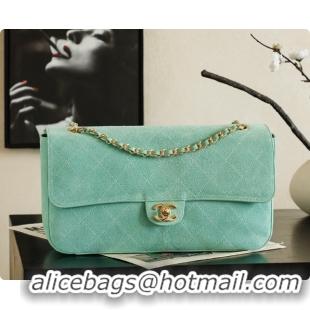 Best Grade Chanel Suede Calfskin Small Maxi Flap Bag AS6281 Mint Green 2026
