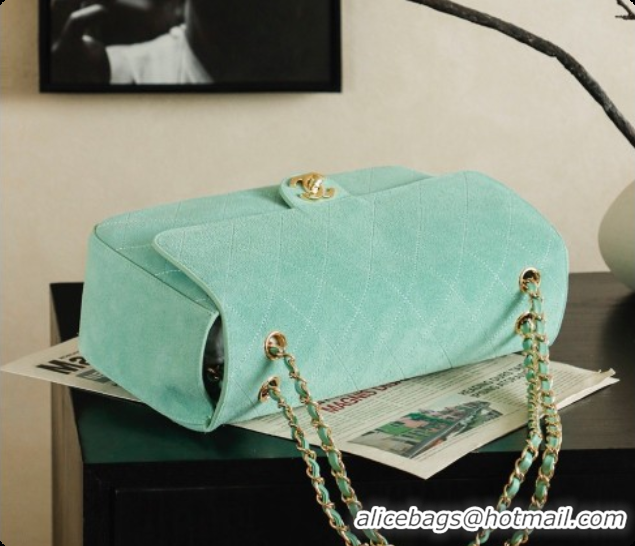Best Grade Chanel Suede Calfskin Small Maxi Flap Bag AS6281 Mint Green 2026